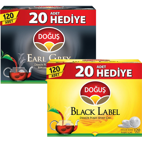 DOĞUŞ DEMLİK POŞET ÇAY 120'Lİ (B.LABEL/E.GREY)