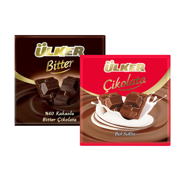 ÜLKER SÜTLÜ-BİTTER KARE ÇİKOLATA 60 GR