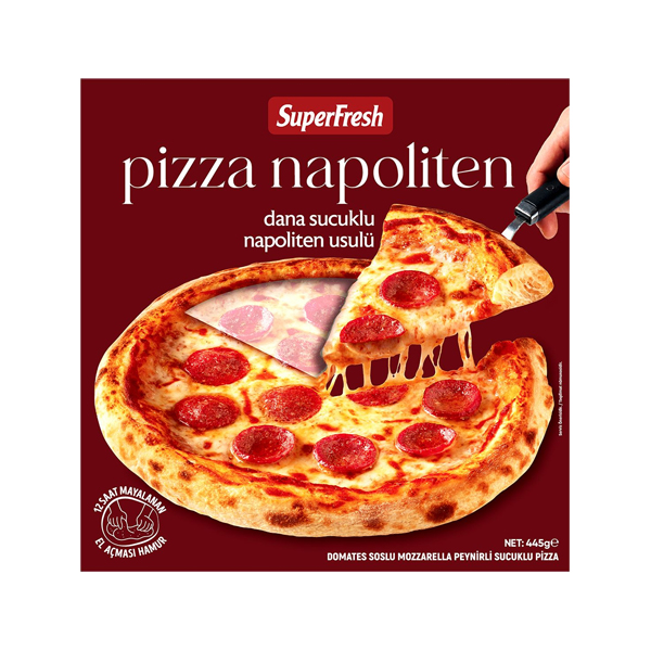 SUPERFRESH PİZZA NAPOLİTEN DANA SUCUKLU 445 GR